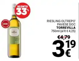 Supermercati Gulliver Riesling oltrepo' pavese doc TORREVILLA offerta