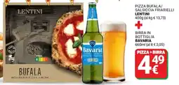 Supermercati Gulliver Pizza bufala/ salsiccia friarielli LENTINI + Birra in Bottiglia BAVARIA offerta