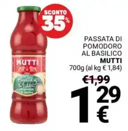 Supermercati Gulliver Passata di pomodoro al basilico MUTTI offerta