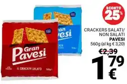 Supermercati Gulliver Crackers salati/ non salati PAVESI offerta