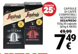 Supermercati Gulliver Capsule di caffè compatibili nespresso SEGAFREDO offerta
