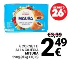 Supermercati Gulliver 6 cornetti alla ciliegia MISURA offerta