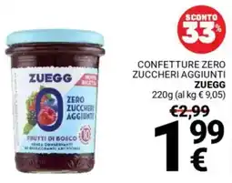 Supermercati Gulliver Confetture zero zuccheri aggiunti ZUEGG offerta