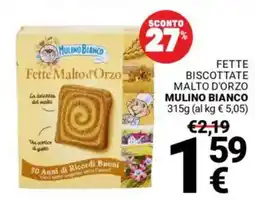 Supermercati Gulliver Fette biscottate malto d'orzo MULINO BIANCO offerta