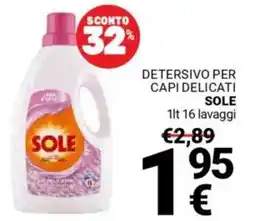 Supermercati Gulliver Detersivo per capi delicati SOLE offerta