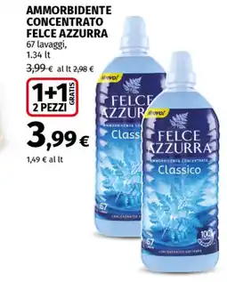 Ipercoop Ammorbidente concentrato FELCE AZZURRA 67 lavaggi, offerta