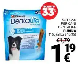 Supermercati Gulliver 5 sticks per cani dentalife PURINA offerta