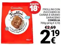 Supermercati Gulliver Frollini con zucchero di canna e grano saraceno CONSILIA offerta