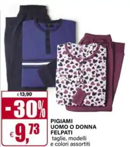 Il Gigante Pigiami uomo o donna felpati offerta