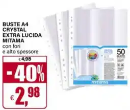 Il Gigante Buste a4 crystal extra lucida mitama con fori e alto spessore offerta