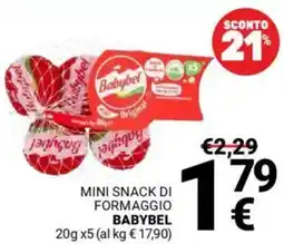 Supermercati Gulliver Mini snack di formaggio BABYBEL offerta