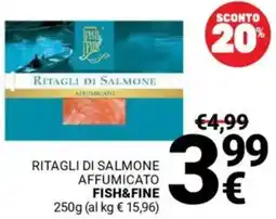 Supermercati Gulliver Ritagli di salmone affumicato FISH&FINE offerta