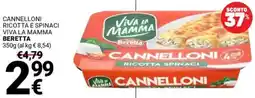 Supermercati Gulliver Cannelloni ricotta e spinaci viva la mamma BERETTA offerta