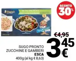 Supermercati Gulliver Sugo pronto zucchine e gamberi ESCA offerta