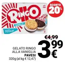 Supermercati Gulliver Gelato ringo alla vaniglia PAVESI offerta