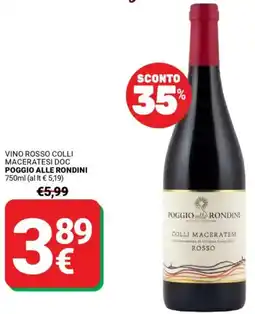 Supermercati Gulliver Vino rosso colli maceratesi doc POGGIO ALLE RONDINI offerta