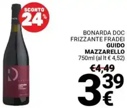 Supermercati Gulliver Bonarda doc frizzante fradei GUIDO MAZZARELLO offerta