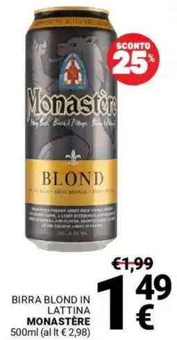 Supermercati Gulliver Birra blond in lattina MONASTERE offerta