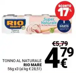 Supermercati Gulliver Tonno al naturale RIO MARE offerta