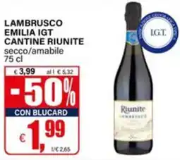 Il Gigante Lambrusco emilia igt cantine riunite secco/amabile offerta