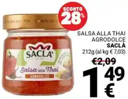 Supermercati Gulliver Salsa alla thai agrodolce SACLÀ offerta