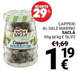 Supermercati Gulliver Capperi al sale marino SACLÀ offerta
