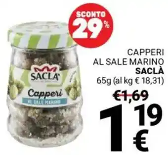 Supermercati Gulliver Capperi al sale marino SACLÀ offerta