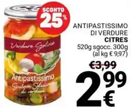 Supermercati Gulliver Antipastissimo di verdure CITRES offerta