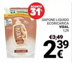 Supermercati Gulliver Sapone liquido ecoricarica VIDAL offerta
