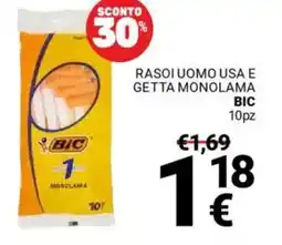 Supermercati Gulliver Rasoi uomo usa e getta monolama BIC offerta