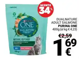 Supermercati Gulliver Dualnature adult salmone PURINA ONE offerta