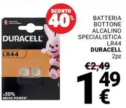 Supermercati Gulliver Batteria bottone alcalino specialistica LR44 DURACELL offerta