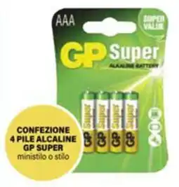 Il Gigante Confezione 4 pile alcaline gp super ministilo o stilo offerta
