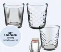 Il Gigante Set 3 bicchieri in vetro offerta