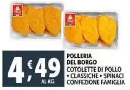 Deco Supermercati Polleria del borgo cotolette di pollo classiche e spinaci confezione famiglia offerta