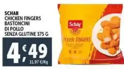 Deco Supermercati Schar chicken fingers bastoncini di pollo senza glutine offerta