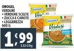 Deco Supermercati Orogel verduri, verdure scelte, zucca e carote e leggerezza offerta