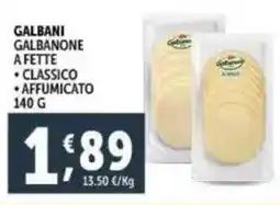 Deco Supermercati Galbani galbanone a fette classico e affumicato offerta