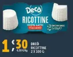 Deco Supermercati Decò ricottine offerta