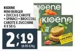 Deco Supermercati Kioene mini burger zucca e carote, spinai, broccoli, carote e zucchine offerta