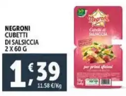 Deco Supermercati Negroni cubetti di salsiccia offerta