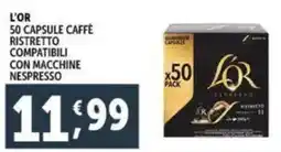 Deco Supermercati L'or 50 capsule caffè ristretto compatibili con macchine nespresso offerta