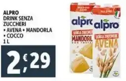 Deco Supermercati Alpro drink senza zuccheri avena, mandorla e cocco offerta