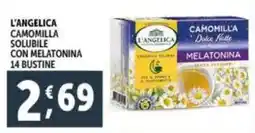Deco Supermercati L'angelica camomilla solubile con melatonina 14 bustine offerta