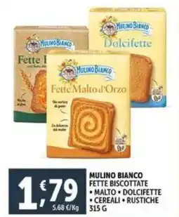Deco Supermercati Mulino bianco fette biscottate malto, dolcifette, cereali e rustiche offerta