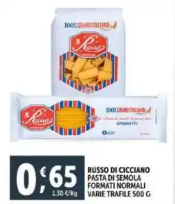 Deco Supermercati Russo di cicciano pasta di semola formati normali offerta