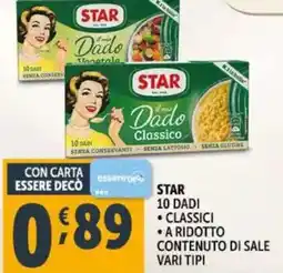 Deco Supermercati Star 10 dadi classici, a ridotto contenuto di sale offerta