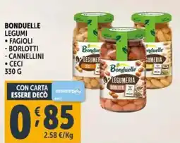 Deco Supermercati Bonduelle legumi fagioli, borlotti, cannellini e ceci offerta