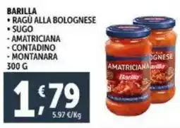 Deco Supermercati Barilla ragu alla bolognese, sugo offerta