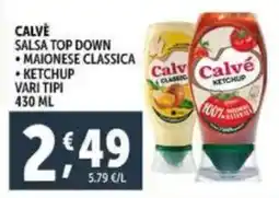 Deco Supermercati Calve salsa top down maionese classica, ketchup offerta
